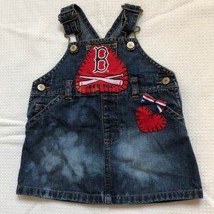 3-6 mos trimmed denim Red Sox skirtall